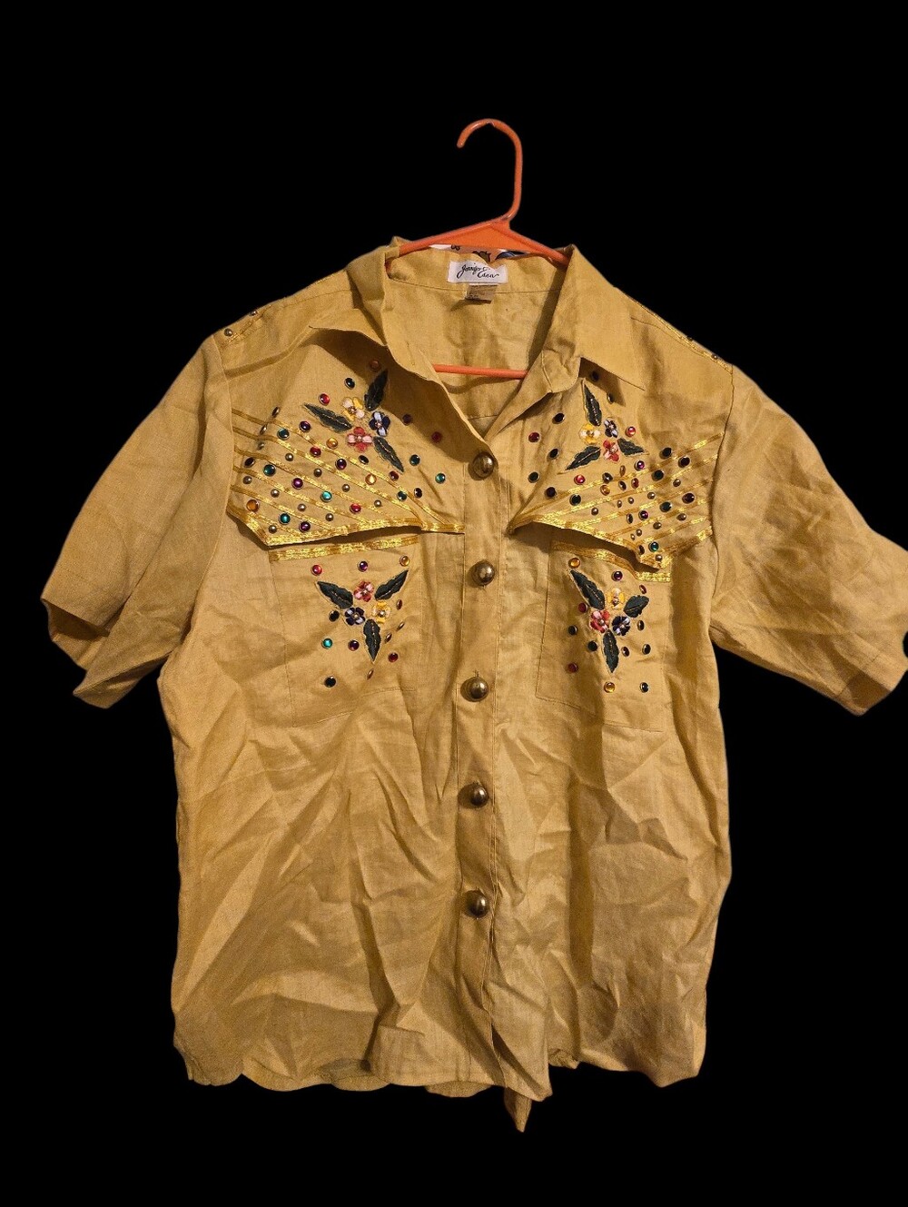 Vintage | Yellow Embellished Button Down